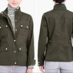 J. Crew Dark Green Utility Jacket with Brass Accents size Large